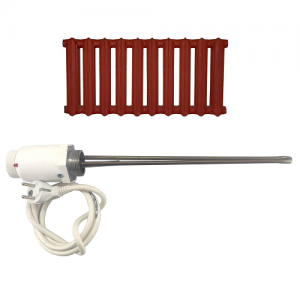 Тен у чавунну батарею 2500 вт з білим термостатом Тен у чавунну батарею 2500 вт з білим термостатом