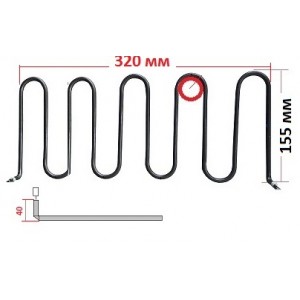 ТЕН для притискного електро гриля HENDI 263655, 263662 на 1600 ВТ ТЕН для притискного електро гриля HENDI 263655, 263662 на 1600 ВТ