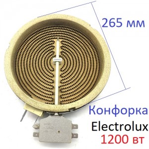 Электрическая конфорка для стеклокерамической поверхности 1200 вт